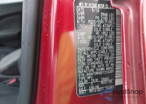 2013 Nissan Juke S z USA, uszkodzony, nr VIN JN8AF5MR8DT216289